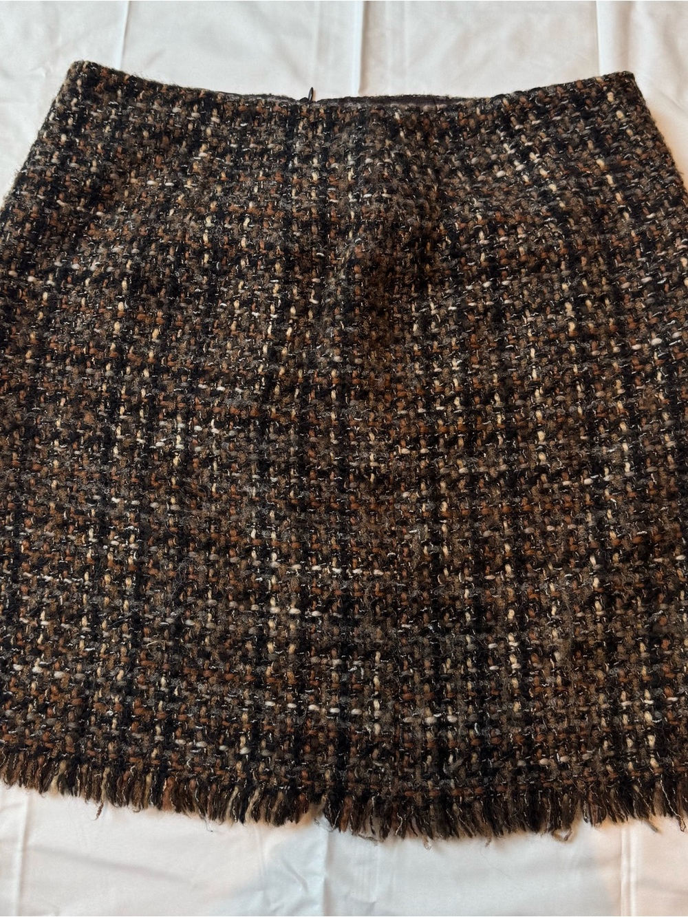 Textured Tweed Mini Skirt in Brown and Black